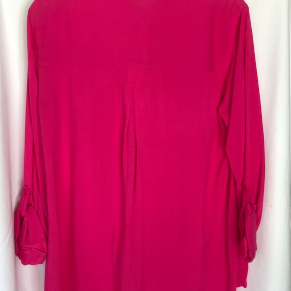 Hollister Button Down Shirt Women Fucsia Sz L - Picture 3 of 8